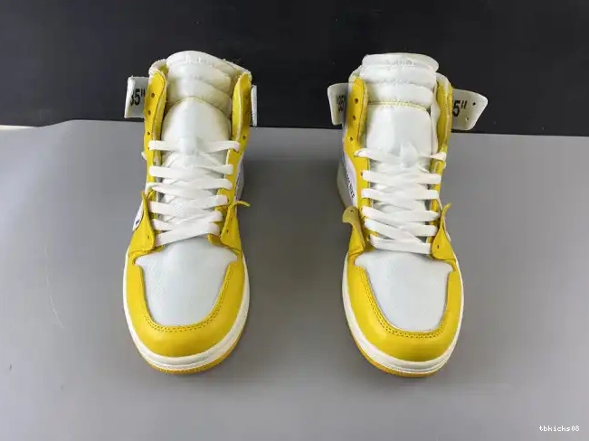 Rep TBkick Dark Jordan Yellow-Cone Air 1 AQ0818-149 Powder Off-White White NRG x 0605
